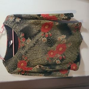 Brittany Black women's size large floral blouse